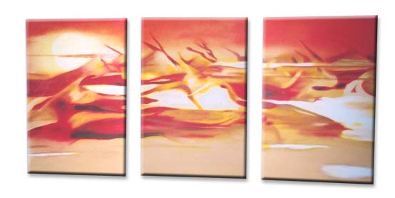 springboks running at sunset painting